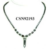Hematite Pencil Pendant Beads Stone Chain Choker Fashion Women Necklace